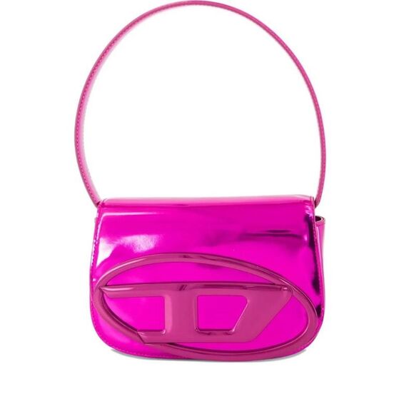 DIESEL Handbags - DIESEL Women's Metallic Shoulder Bag with Signature Logo Women PINK Handbags